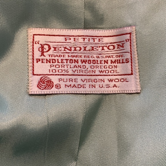 Pendleton Wool Petite Vintage Sz 14 Wool Short Waisted Blazer - Picture 11 of 15